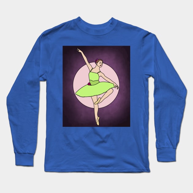 Dancing Ballerina Ballet Figures Long Sleeve T-Shirt by flofin